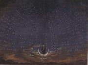 Karl friedrich schinkel Set Design for The Magic Flute:Starry Sky for the Queen of the Night (mk45) oil on canvas